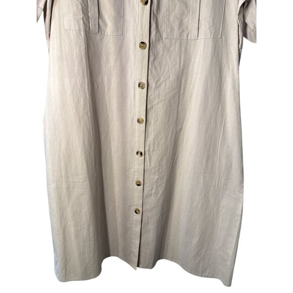 Allegra K Summer Safari Dress Collared Button Down Cotton Shirtdress Size M NWT - Picture 3 of 9